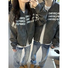 字母印花美式棒球服男高街hiphop飞行夹克外套LW221-P66夹棉78，男装夹克，星座1008