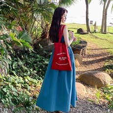 蓝色无袖背心连衣裙女2025夏季新款法式超好看温柔慵懒风度假长裙，女装连衣裙，2B237