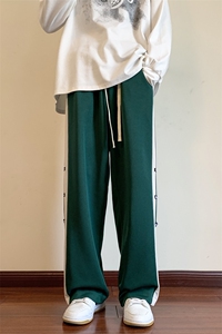 港风休闲裤男条纹宽松大码直筒拖地裤卫裤KP711 P40图片