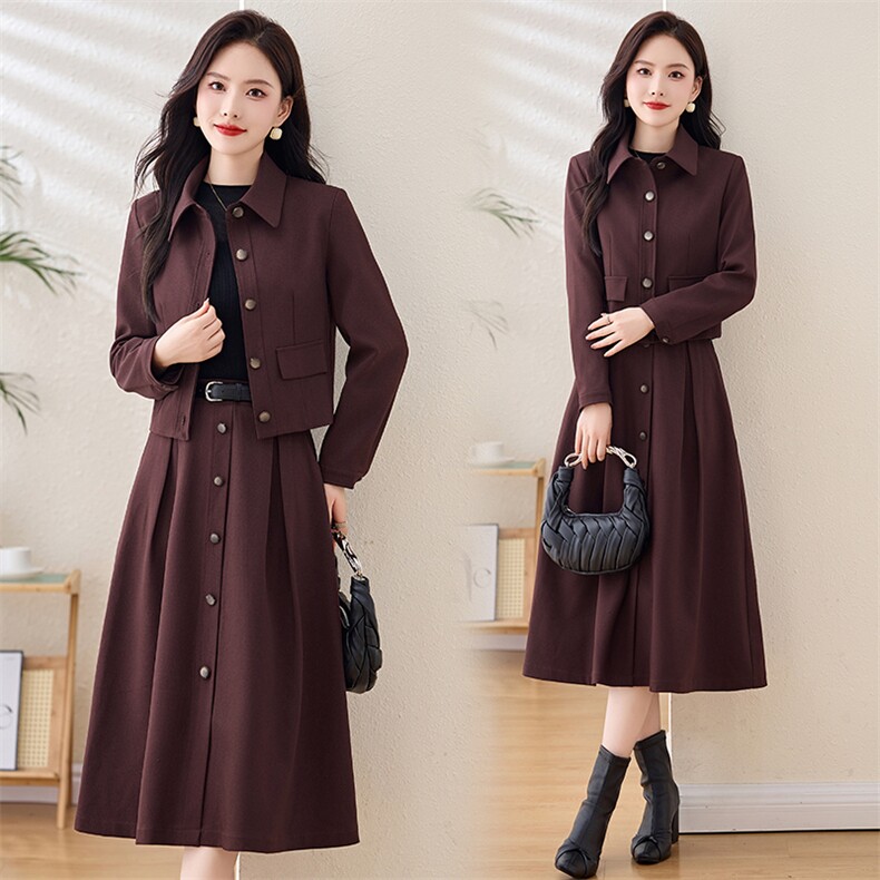 时尚气质女2025春秋新款减龄气质显瘦短外套半身裙，女装套装/套裙，魅家