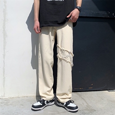 L美式hiphop潮牌高街ins链条工装裤男直筒宽松vibe裤K2577-P46，男装牛仔裤，星座512-2