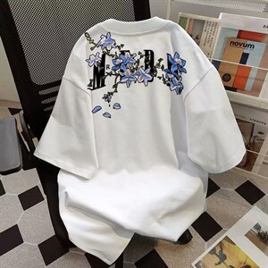 H1057-p35原版前后刺绣夏季新款字母情侣宽松短袖T恤图片