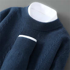 2025年秋季新款绞花加厚针织男士毛衣时尚休闲通勤百搭，男装羊毛衫，琳华羊绒