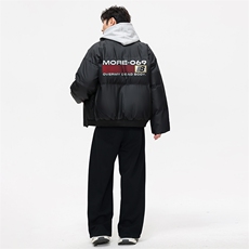 已注册白底抖音直播得物高品质加厚PU皮仿皮棉衣外套M1527P100，男装棉衣，电商C408(原B339-1)