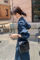 蓝色简单大方的连衣裙女2025春季新款高级感气质收腰显瘦衬衫裙子，女装连衣裙，浙宝069