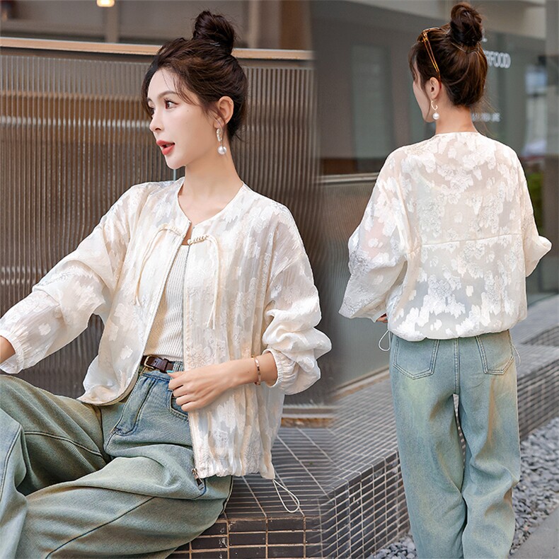 防晒衣。2024夏装新款新中式优雅时尚清爽短外套,女装防晒衣,浙宝281