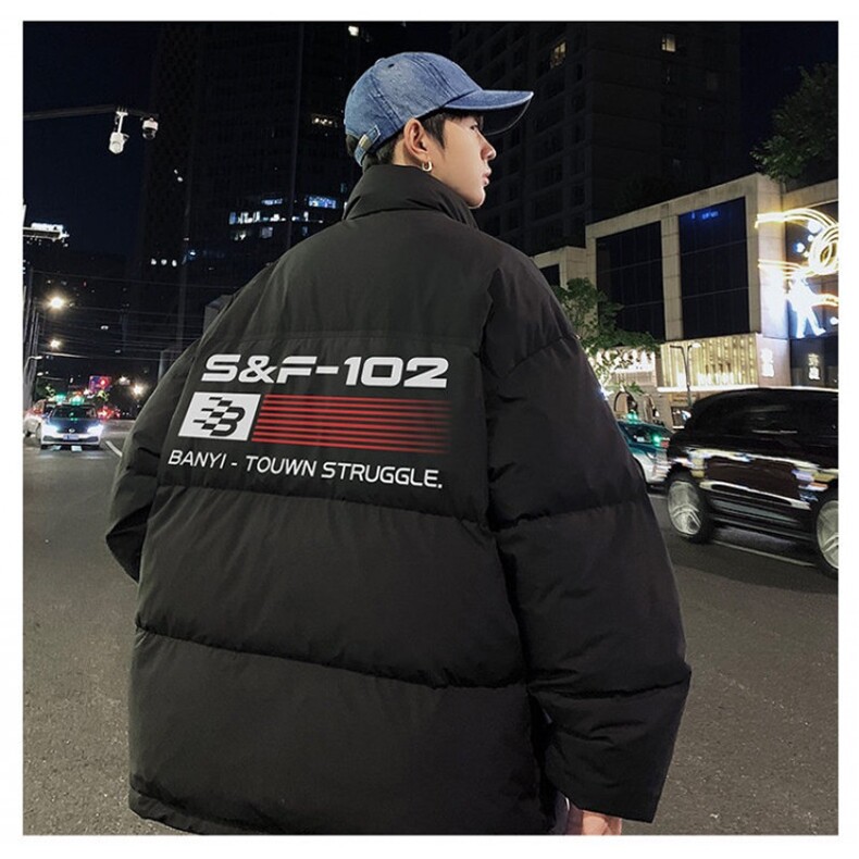 慵懒潮流百搭流行新款ins日系时尚高质量防水棉服原宿简约气质,男装棉衣,星座1013-1