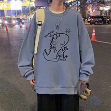 S6172-P28加绒款-P33秋季圆领卫衣男大码韩版宽松长袖外套，男装卫衣，电商A040