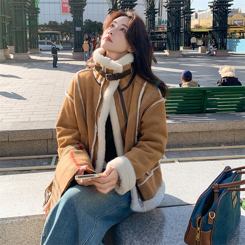 新款加厚保暖皮草外套女冬季显瘦宽松大衣,女装皮草,鑫慧