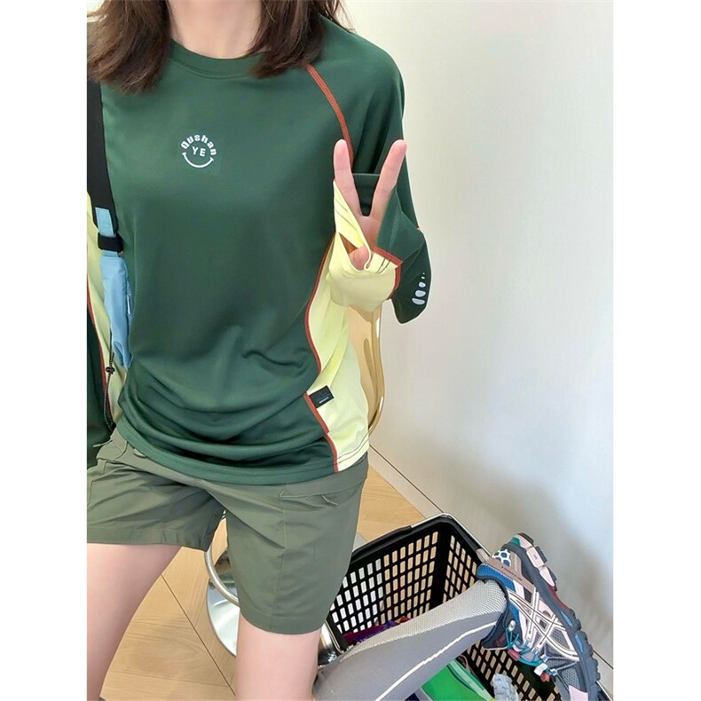 高品户外山系轻薄透气速干撞色骑行运动长袖T恤男女A1354-P48,男装T恤,星座1505