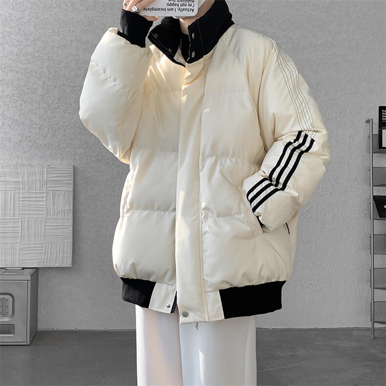 8XL-M三道杠韩系拼接立领加厚棉服三条杠棉衣面包服外套MY1706P98,男装棉衣,电商D206-1