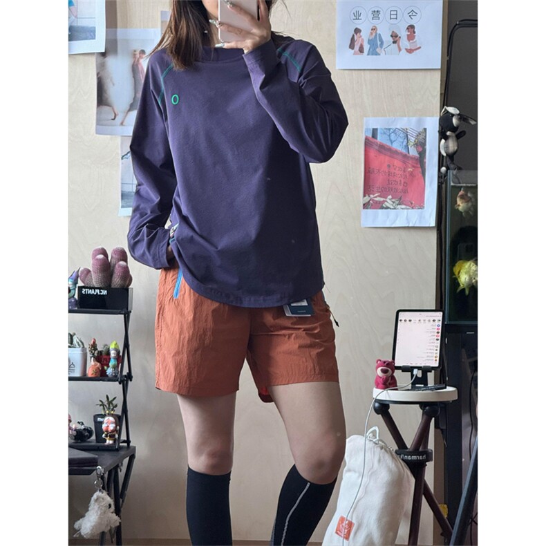 美式高街解构工艺速干长袖T恤男女款防晒罩衫户外运动潮牌骑行服，男装防晒衣，电商A443