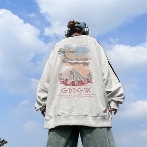 400高克重华棉卫衣男外景秋美式重磅圆领宽松WY00283/P45加绒P50