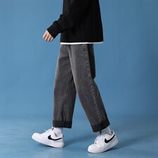 主推！秋冬季新款蒙马特牛仔裤宽松休闲男女长裤子  K002-P50控68图片