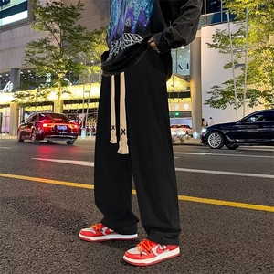 300g消光灯芯绒宽松直筒港风潮牌潮流坠垂感阔腿休闲长裤常规秋季图片