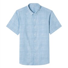 夏季新款2022中年男士短袖衬衫休闲免烫爸爸装衬衣上衣，男装衬衫，电商B212（原钱塘6029）