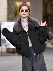 90白鸭绒羽绒服外套女2025年冬季新款大毛领翻领休闲羽绒服女，女装羽绒服，沁沁公主
