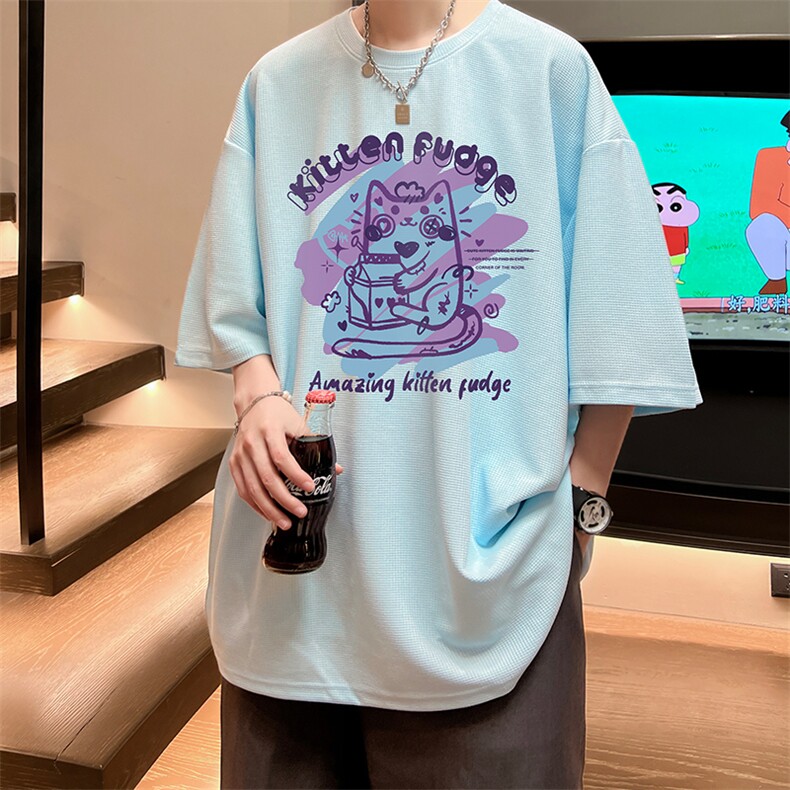 华夫格t恤男短袖男大码五分袖酒店风HT73317-P22,男装T恤,电商A040