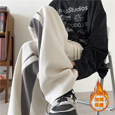 K2496批45控68加绒P50控78秋冬加绒加厚灯芯绒裤子男撞色直筒裤，男装卫衣，电商D229A