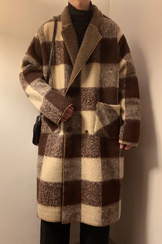 秋冬呢大衣双面穿外套加绒夹克加厚外套长款1016-1W97P168K198,男装夹克,星座1016-1（原电商B408-1）