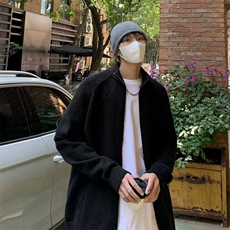 学院风徽章刺绣针织开衫秋冬季慵懒风设计毛衣上衣外套，男装针织衫/毛衣，星座410-6（原星座1304-1）