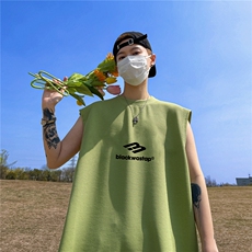 华夫格背心直播高品质重磅220克英文小标印花HB7152-P25控38，男装背心/马甲，星座508（原C305）