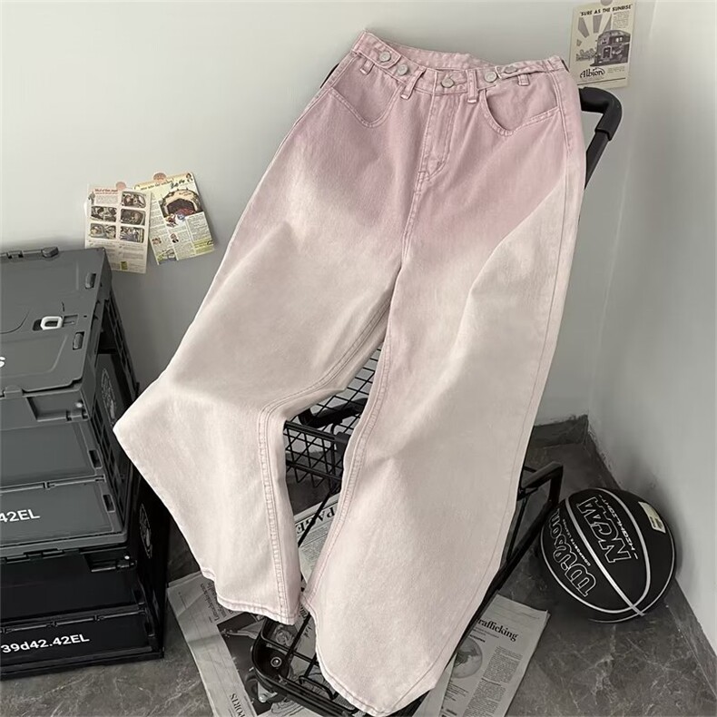 美式牛仔裤男韩版潮渐变色个性帅2024冬季新款ins长裤RK1222-P49,男装牛仔裤,星座412-3