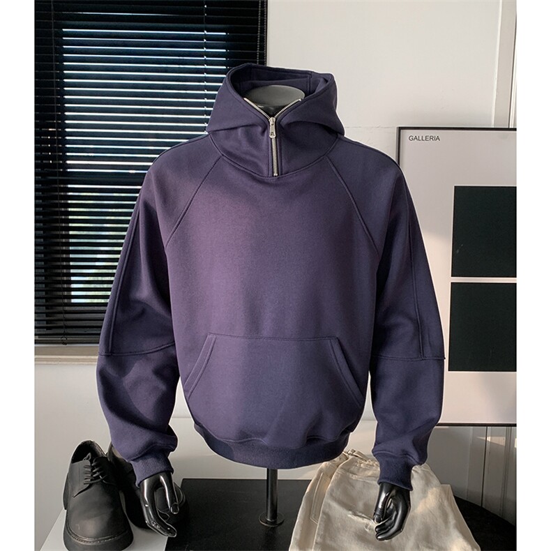 重磅boxy短款全棉450克拉链连帽卫衣套头外套男RH5314-P53,女装短外套,星座610B-1