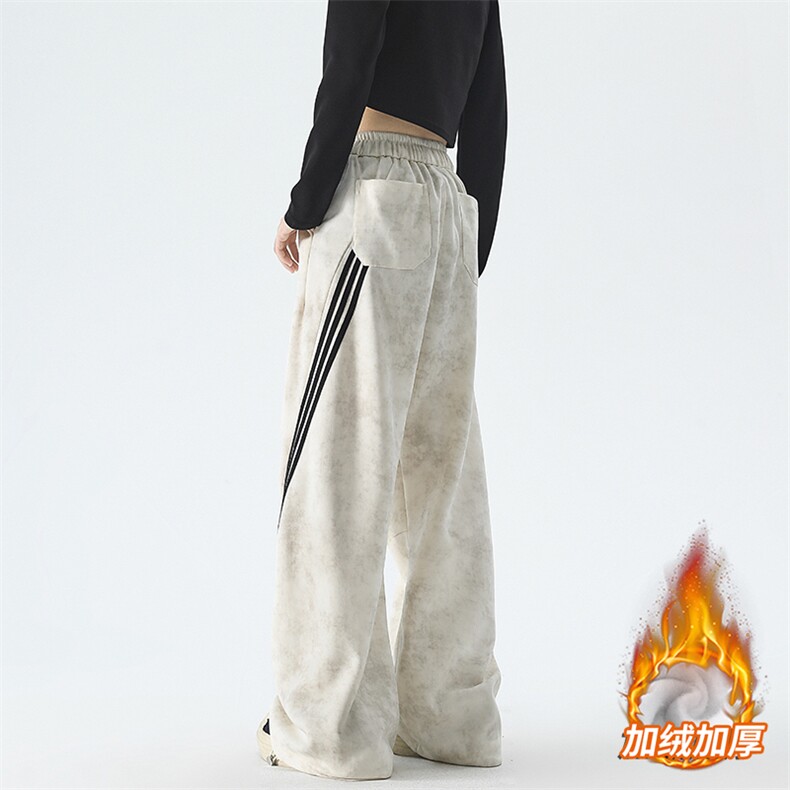 加绒加厚美式扎染卫裤运动裤拖地休闲裤225-2-CK08加绒P65,男装休闲裤,星座225-2