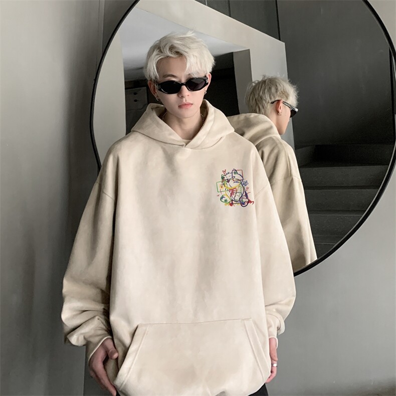 420克麂皮绒潮牌重磅连帽卫衣力推大码男XZ517A-2-JP9901-P55,男装卫衣,星座517A-2