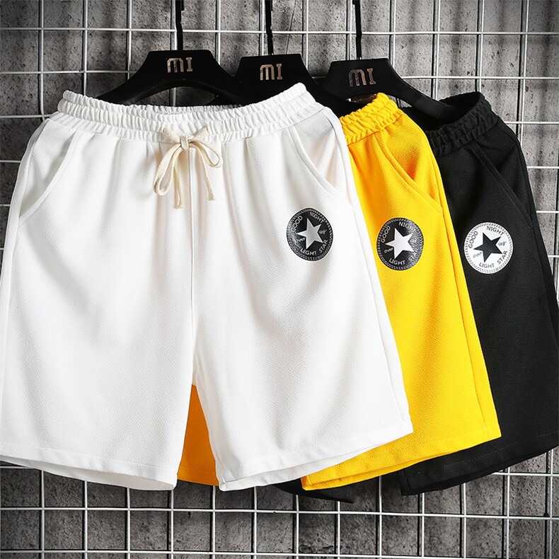 MK37008-P15冰丝短裤男士大码宽松休闲五分裤男运动中裤网格挂拍,男装休闲裤,电商A040A