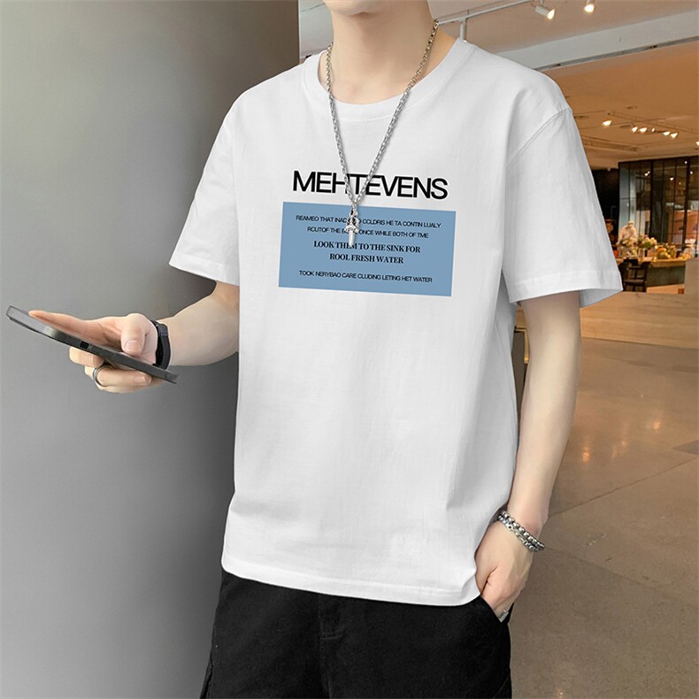 现货量大8块2025夏季新款潮流男士印花短袖T恤大码学生潮DT08-P10，男装T恤，星座1816-2（原1210–2）