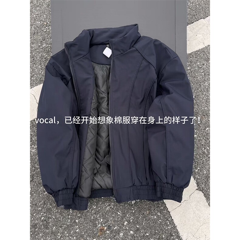 现货美式休闲加厚雪山棉衣夹克外套立领纯色三防户外工装棉服图片