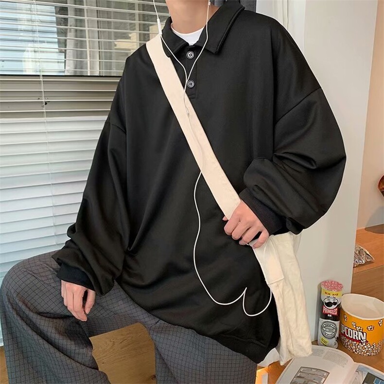 卫衣男春秋季2021新款潮牌ins港风POLO领上衣休闲宽松W1459-P28,男装卫衣,星座512-4