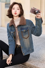 梦依缘2025冬时尚精品舒适休闲加绒牛仔外套二，女装短外套，梦依缘