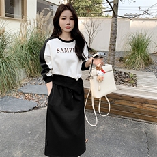 时尚套装女2024春季新款盐系穿搭御姐卫衣套装轻熟风半身裙两件套，女装套装/套裙，鑫慧