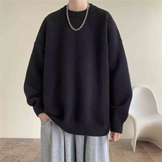 纯色毛衣秋冬cleanfit针织衫美式慵懒风宽松圆领外套6204-P42网图，女装针织衫/毛衣，电商B245