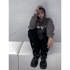 抖音得物高品质印花连帽卫衣秋冬装美式宽松连帽纯色卫衣ADL109，男装卫衣，电商A443