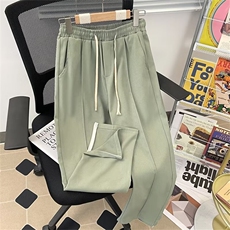 夏男冰丝西裤裤脚开叉拉链直筒九分裤H190P35，男装西裤，星座1013-1