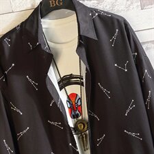 CS25-P45秋季长袖印花衬衫男士日系宽松大码休闲外套，男装衬衫，电商B369（原A024）