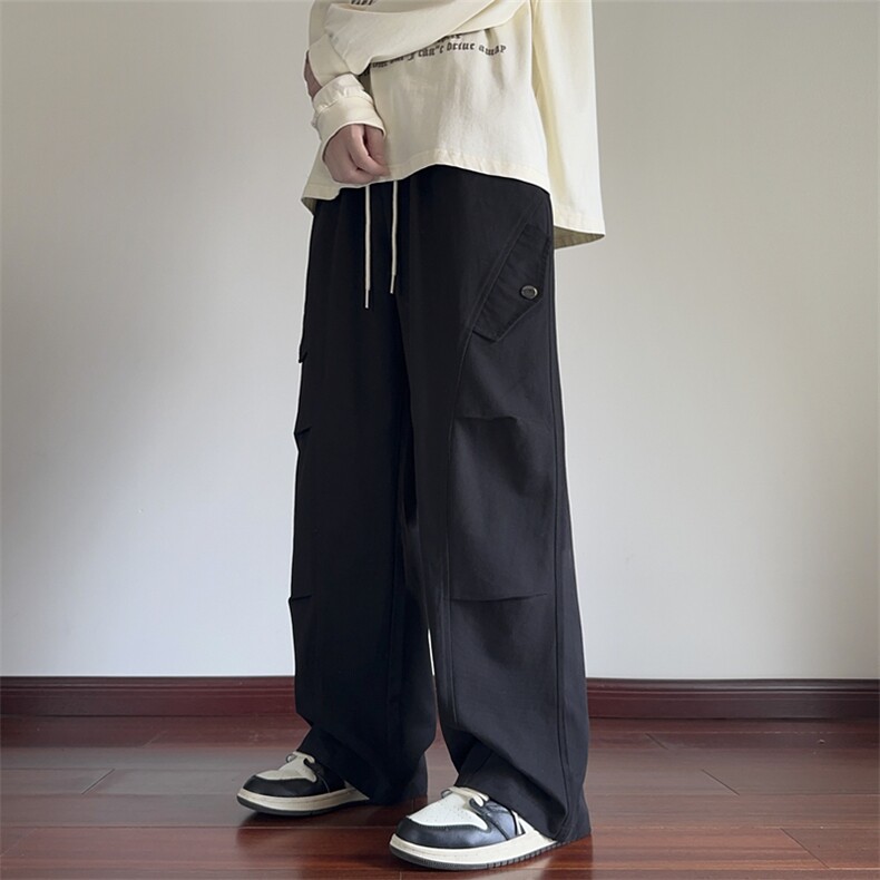 秋季新款休闲裤男纯棉工装裤宽松拖地裤纯色长裤K9906-P45控68,男装工装外套,星座209-2