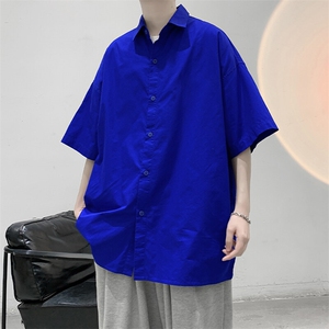 短袖衬衫纯棉夏季五分袖港风潮牌休闲衬衣服 A436-0601-P4560图片