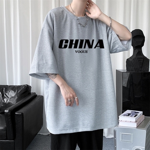 HT73001-P22 华夫格t恤男短袖男大码五分袖  短句风图片