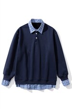 可二开衬衫领卫衣男:表面棉底部聚酯纤维78010P58控88，男装衬衫，星座227-7