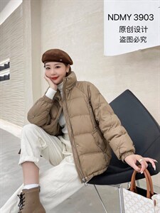 短款手工穿钻羽绒服图片