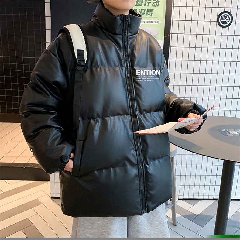 新款立领pu皮印花棉衣男秋冬季加厚面包服外套保暖棉服MY618-P115,男装棉衣,星座505-3