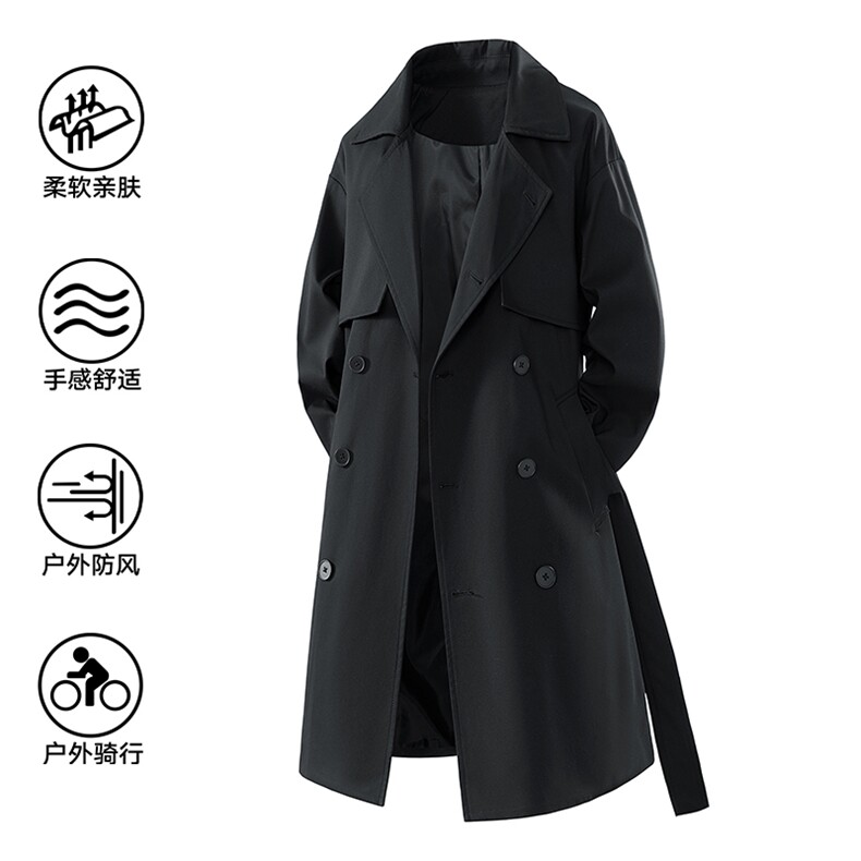 2026春季新款双排扣风衣男长款上衣外套DSA157B-J2525-P108现货,男装风衣,电商A157B