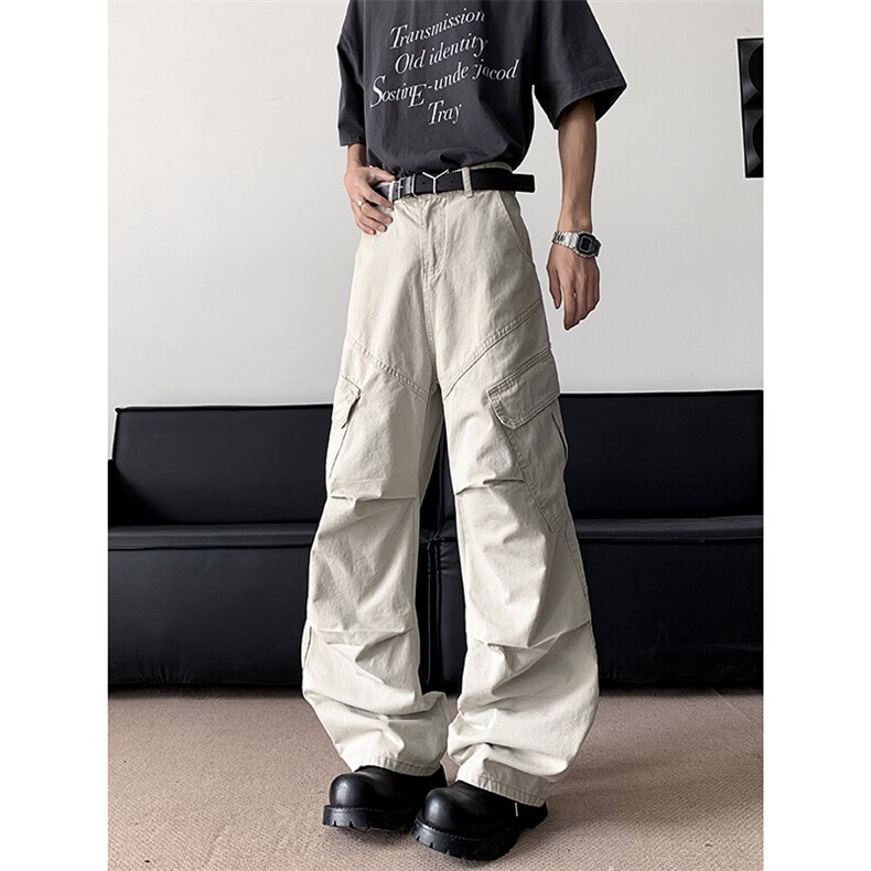 2025新款工装休闲裤直筒宽松口袋阔腿裤男女痞帅现货K8519-P47,男装工装外套,星座512-3