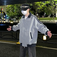 抖音得物高品质26春装美式高街重磅结构拼接织带立领卫衣外套CM42，女装短外套，电商A486-1