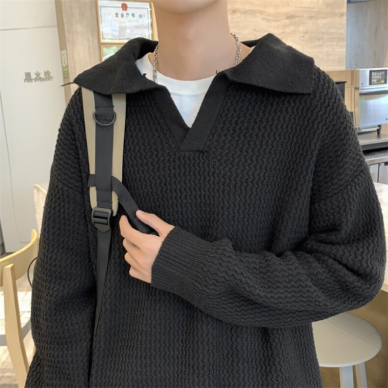 秋款男毛衣V领波浪条纹针织衫打底外套M002P45,男装针织衫/毛衣,星座1013-1